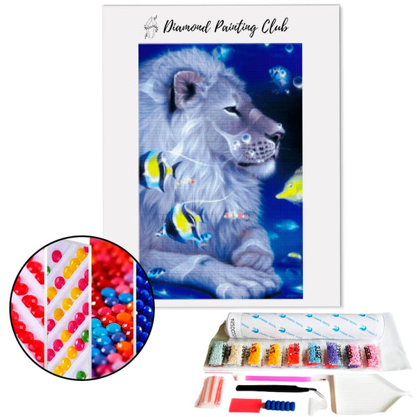 Diamond painting Lion Aquatic | Diamond-painting-club.us