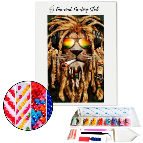 Diamond Painting Reggae Lion | Diamond-painting-club.us