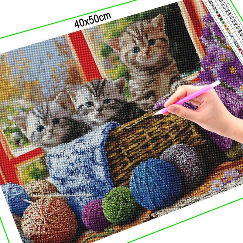 Diamond Painting Kittens & Wool Balls | Diamond-painting-club.us