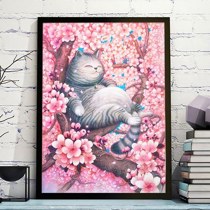 Diamond Painting Japanese Sakura Chat (Diamond Painting Japanese Sakura Cat) | Diamond-painting-club.us