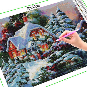 Diamond painting Christmas Cottage | Diamond-painting-club.us